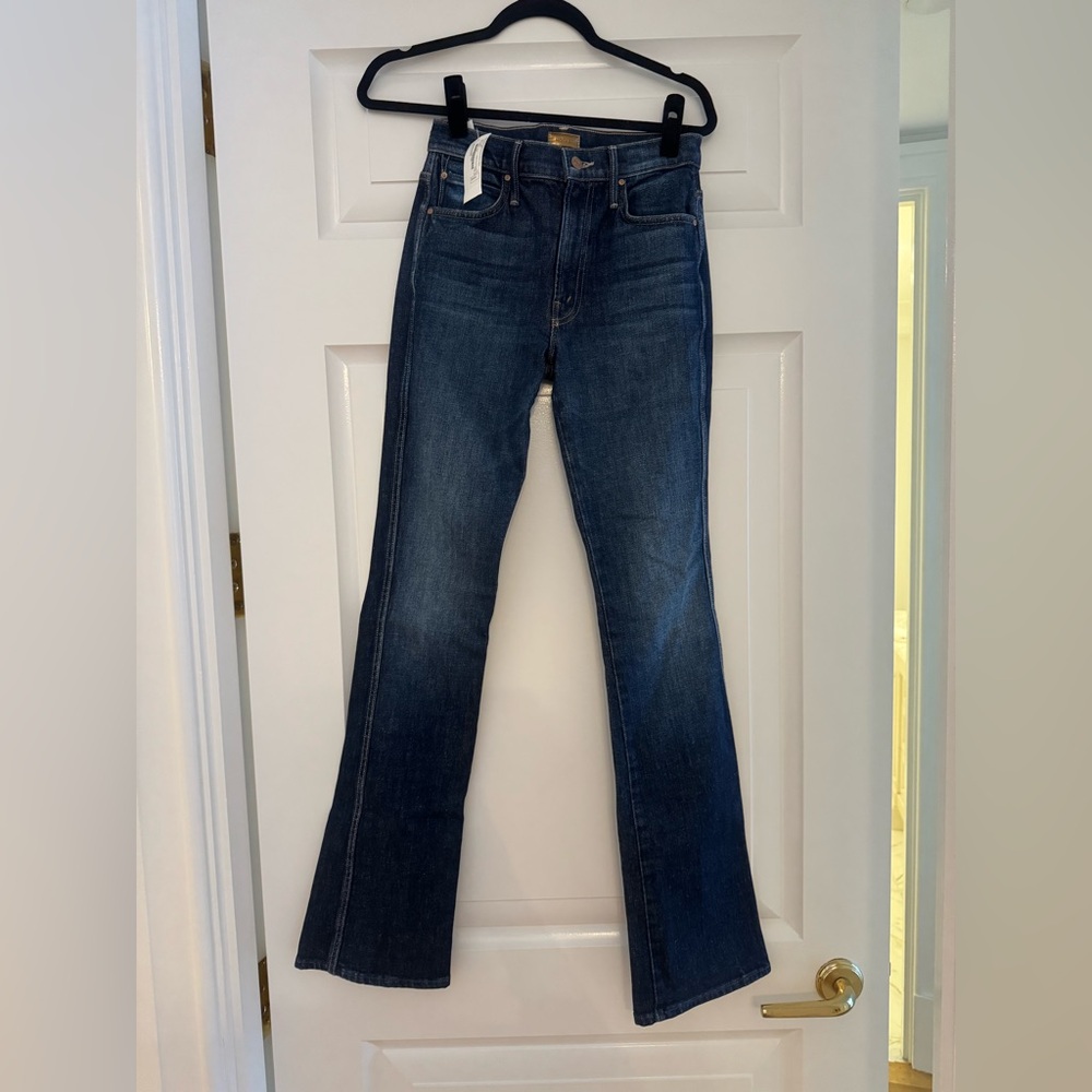 MOTHER Smokin Double Heel Flare Jeans in Deep Blue - Picture 6 of 8